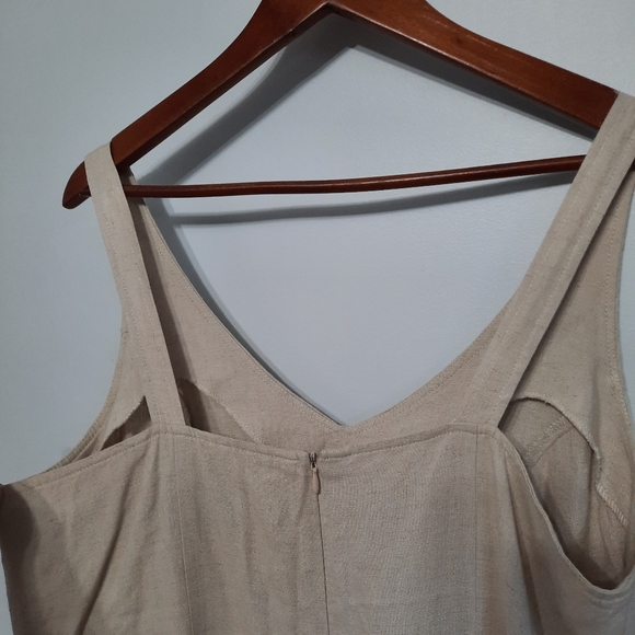 Addition Elle Ivory Linen Blend Summer Dress - Picture 6 of 7